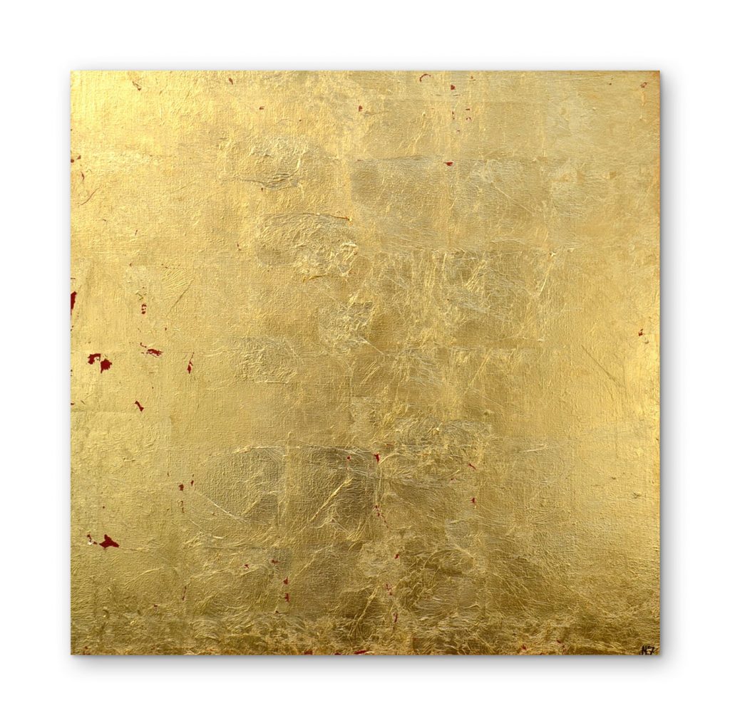 Pop Art Blattgold Rot 92cm x 92cm